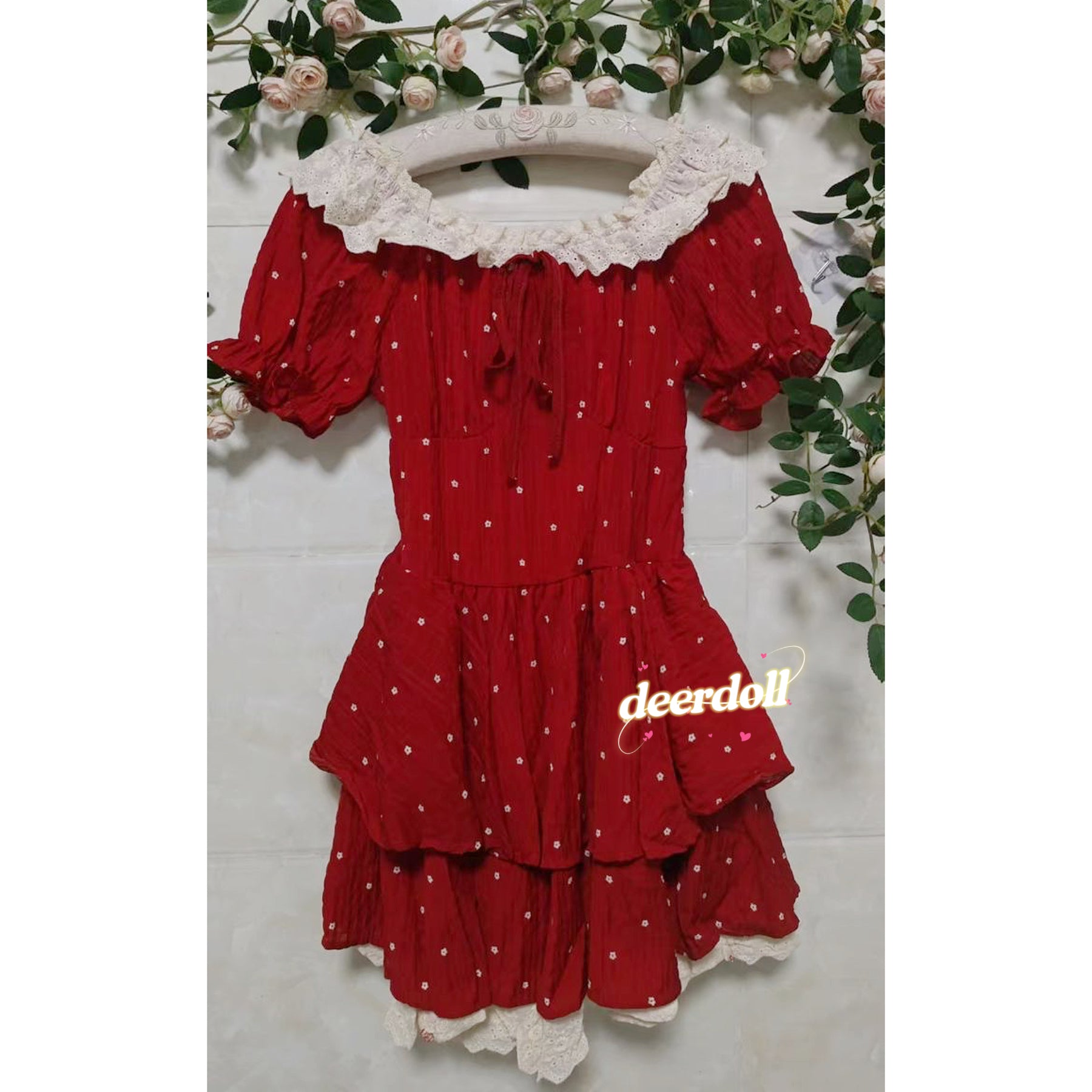Rosa Red Cottagecore Dress