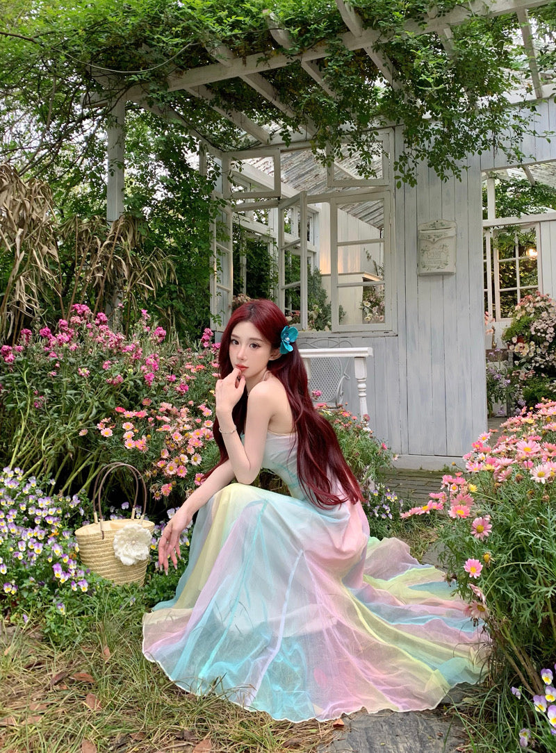 Fantasia Pastel Aesthetic Rainbow Fairy Dress