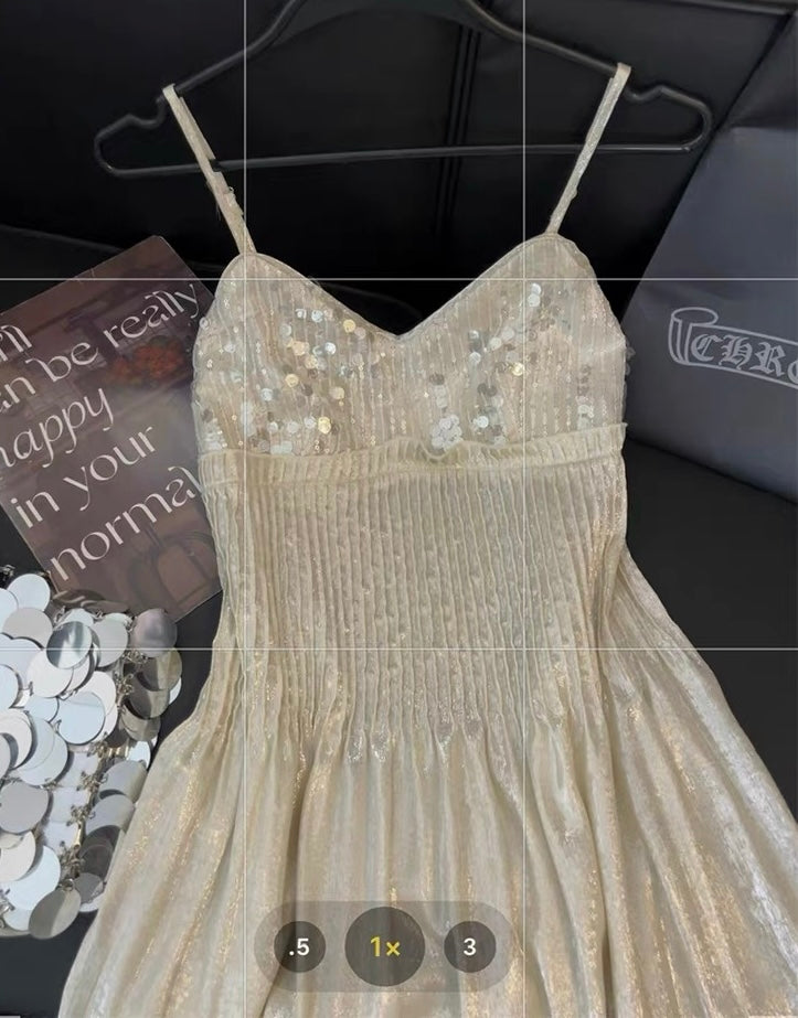 Frosty Moon Sequin Embellished Royalcore Goddess Dress