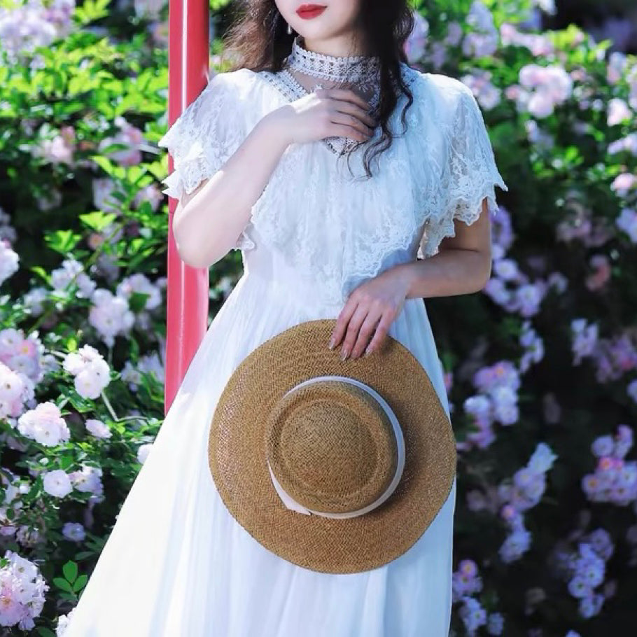 Berline Victorian-Style White Lace Dress