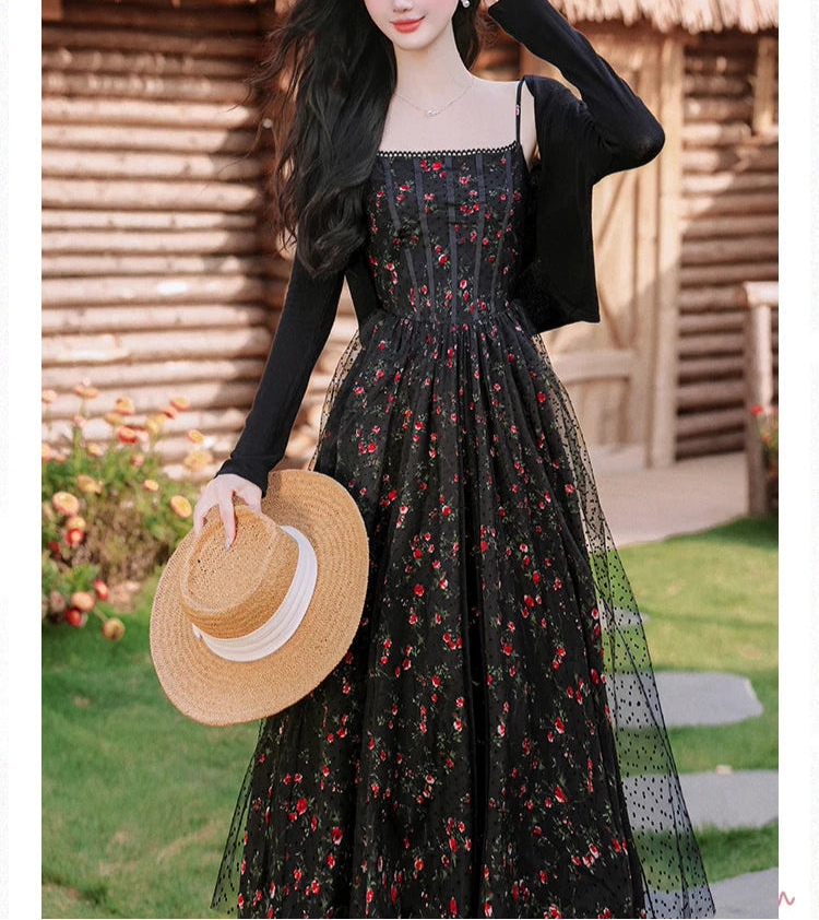 Floriana Dark Cottagecore Dress