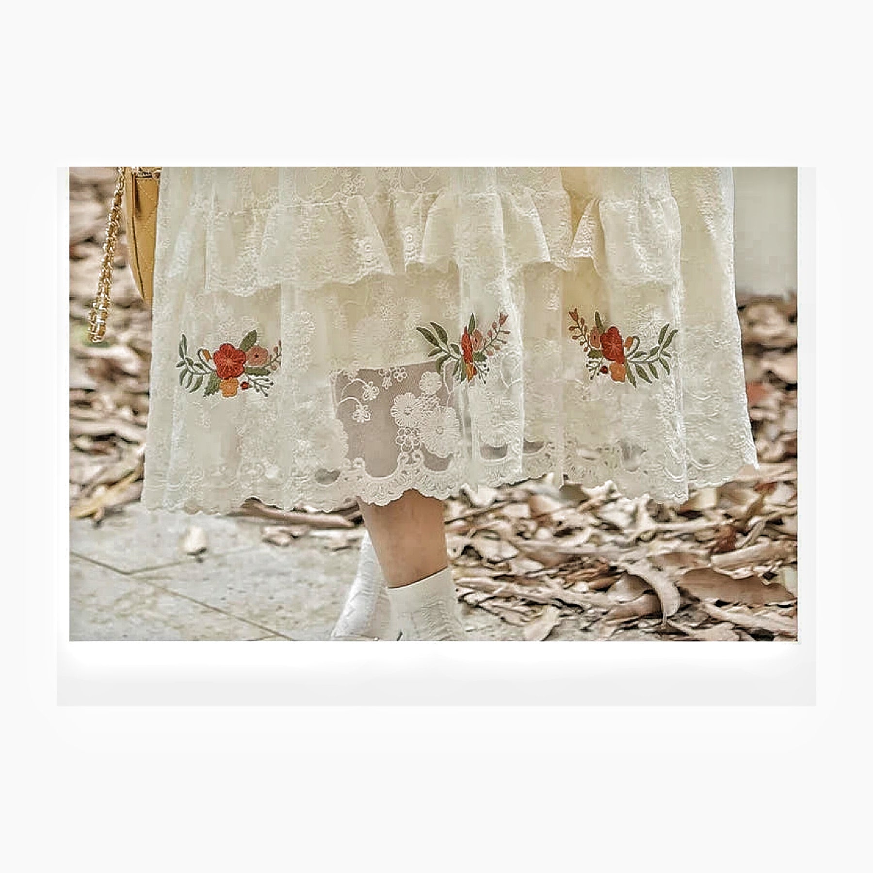 Sunlight Spirit Victorian-Style Lace Embroidered Cottagecore Dress