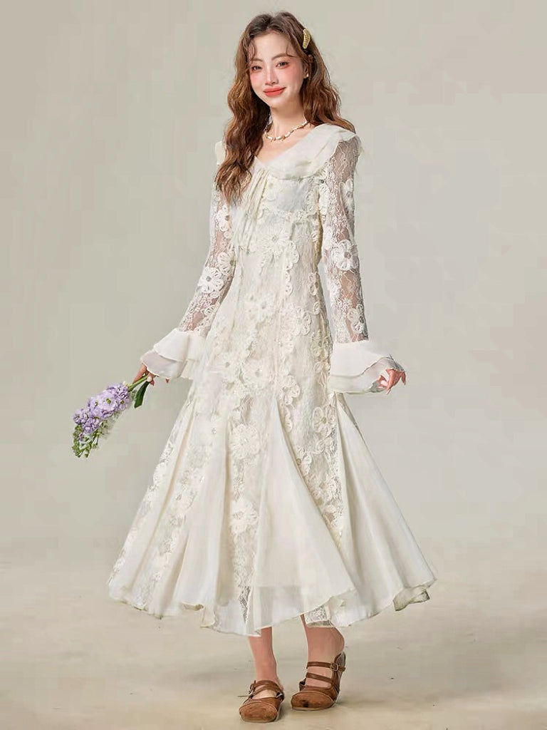 Eleonora Petal Lace Fairycore Dress