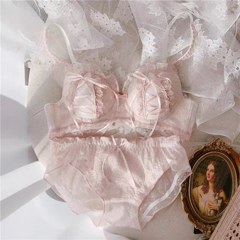 Soft Girl Lace Kawaii Princess Nymphet Lolita Lingerie Set
