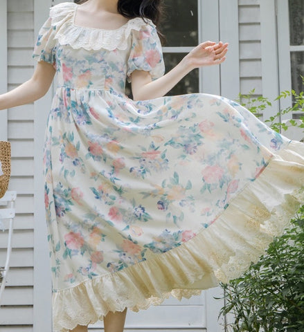 Dazzle Garden Romantic Cottagecore Vintage Dress