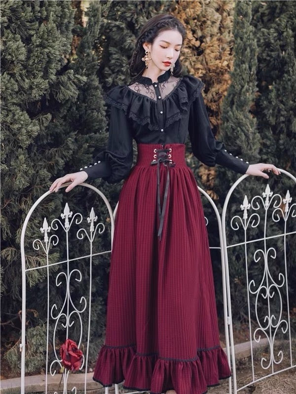 Victorian gothic Dark Cottagecore style dress dark cottagecore aesthetic Victorian gothic Dark Cottagecore style dress dark cottagecore aesthetic