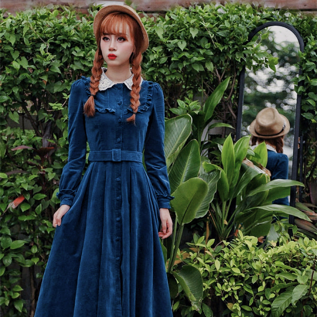 Cottage Witch Victorian Retro Fairy Velvet Dress Dark Cottagecore Dress Cottage Witch Victorian Retro Fairy Velvet Dress Dark Cottagecore Dress