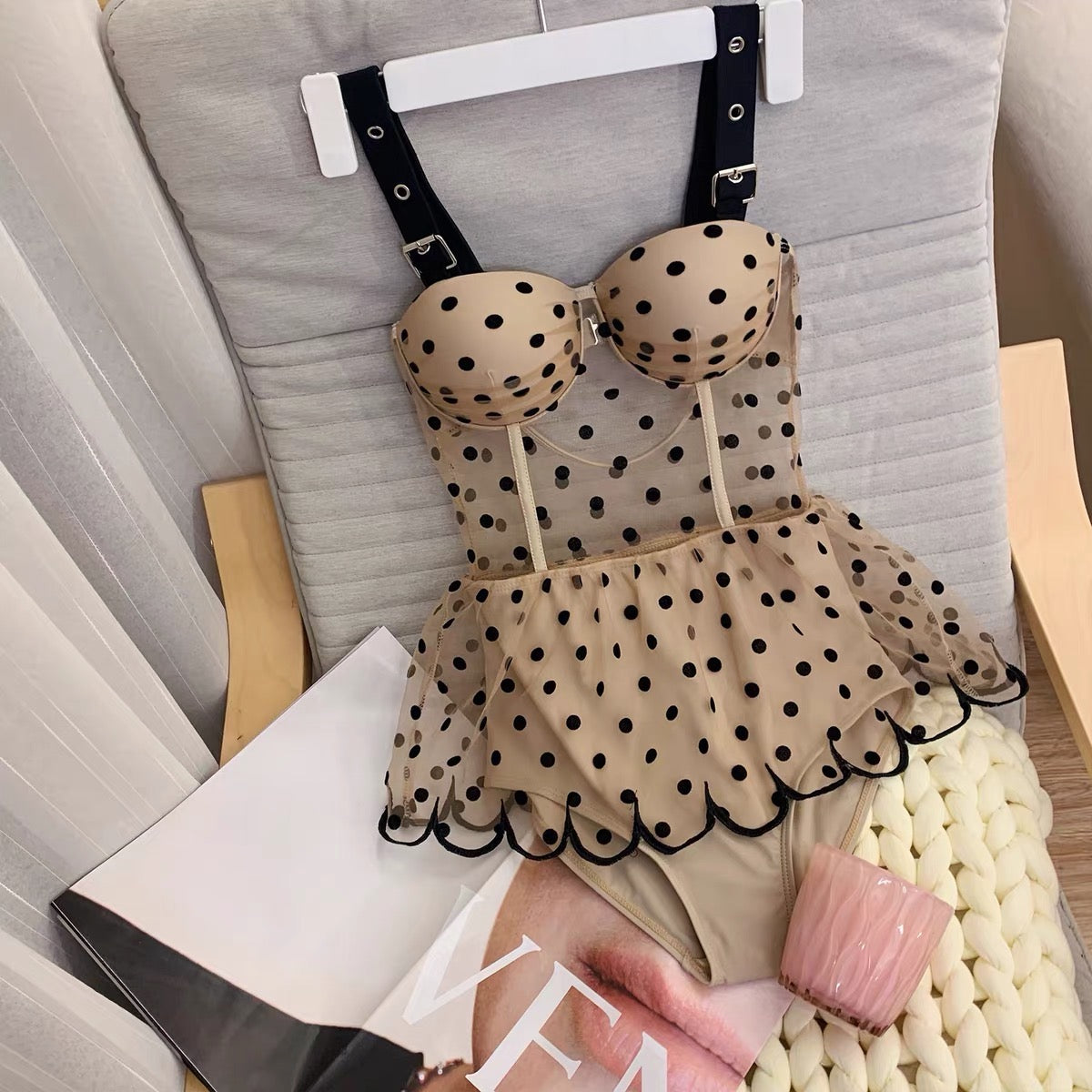 Eve Vintage-style Polka Dot Skirted Swimsuit Bathing Suit