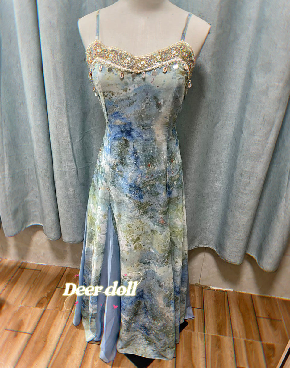 Sea Princess Mermaid Blue Royalcore Princess Dress
