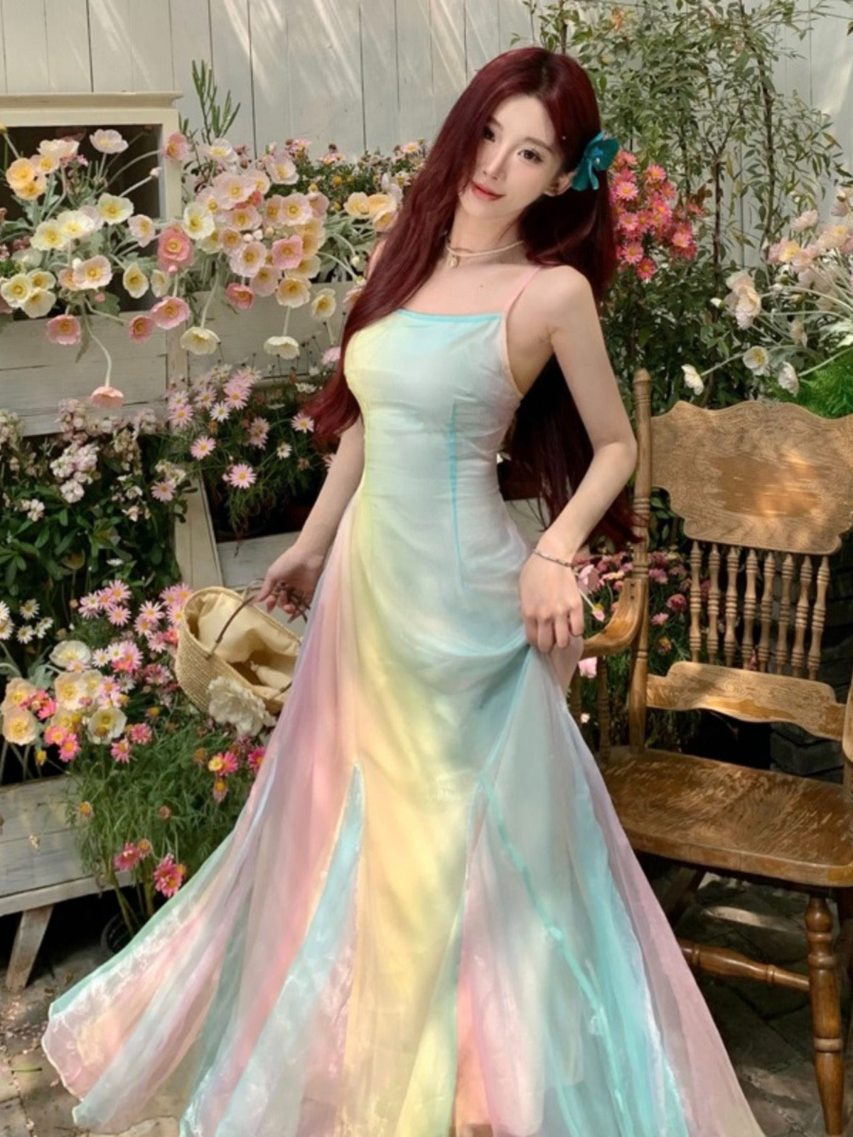 Fantasia Pastel Aesthetic Rainbow Fairy Dress Pastel Unicorn Dress