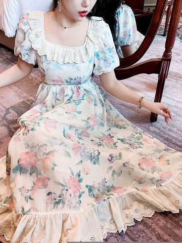 Dazzle Garden Romantic Cottagecore Vintage Dress