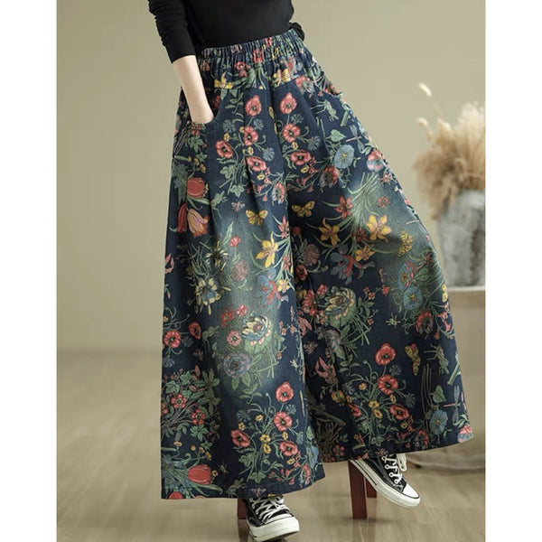 Dark Cottagecore Culottes Pants