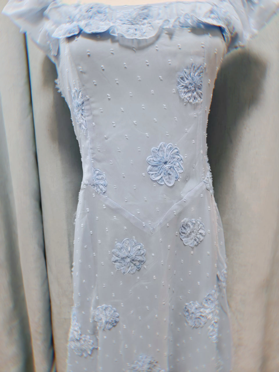 Romantic Dream Blue Embroidered Fairycore Princess Dress
