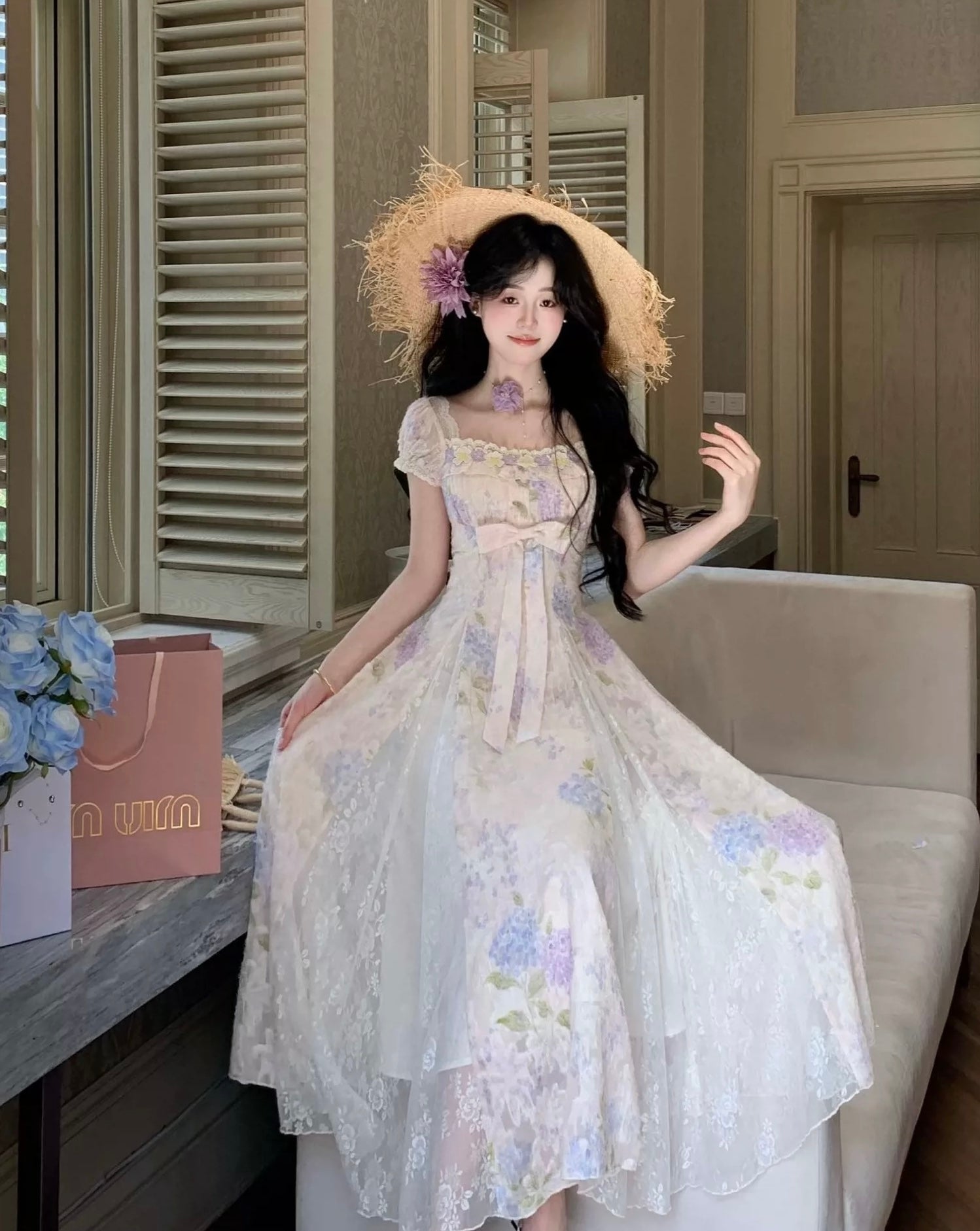 Lace Daisy Pastel Cottagecore dress cottage fairy aesthetic