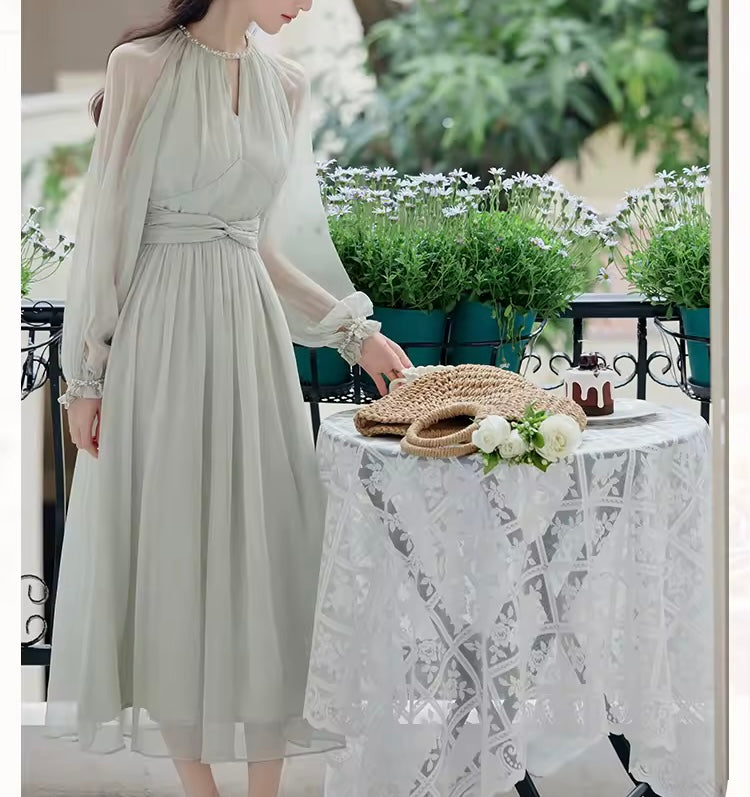 Nafia Pearl Beaded Romantic Princess Dress