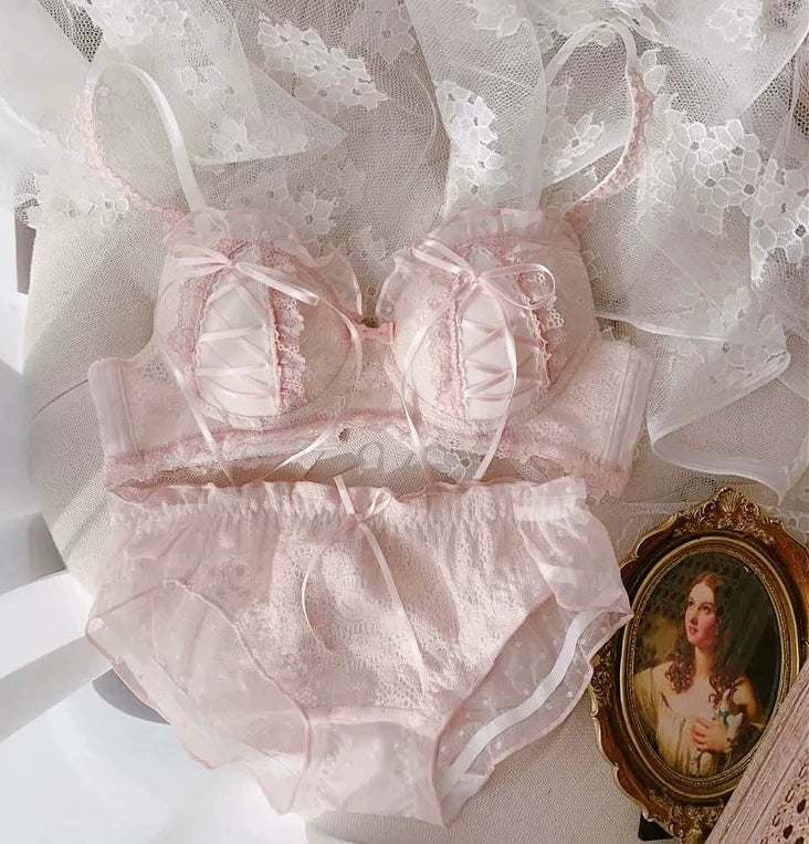 Soft Girl Lace Kawaii Princess Nymphet Lolita Lingerie Set