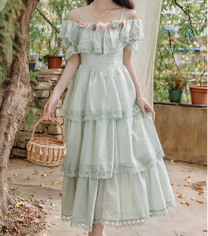 Flower Fairy Garden Green Fairy Dress