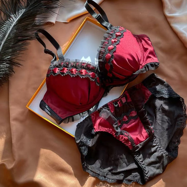Flirty Coquette 2-Piece Satin Lingerie Set