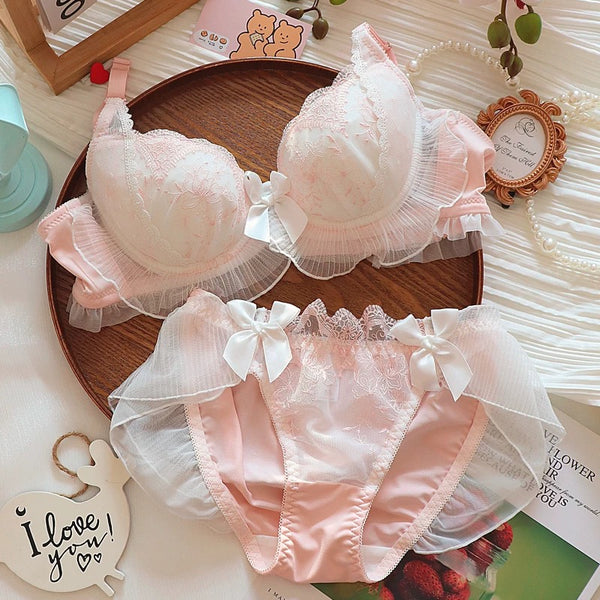 Lace Ruffle Kawaii Doll Romantic Royalcore Princess Lingerie Set