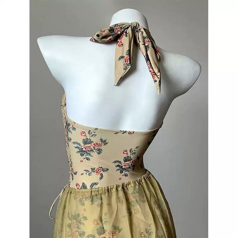 Lotus Belle 2-Piece Vintage Cottagecore Swimsuit