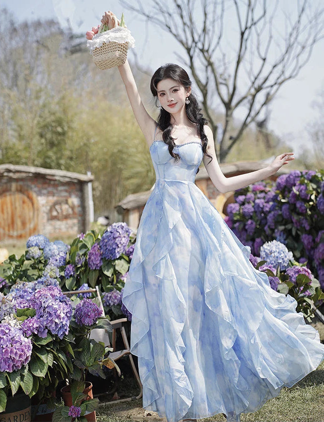 Princess Aura Ethereal Essence Blue Fairy Princess Dress