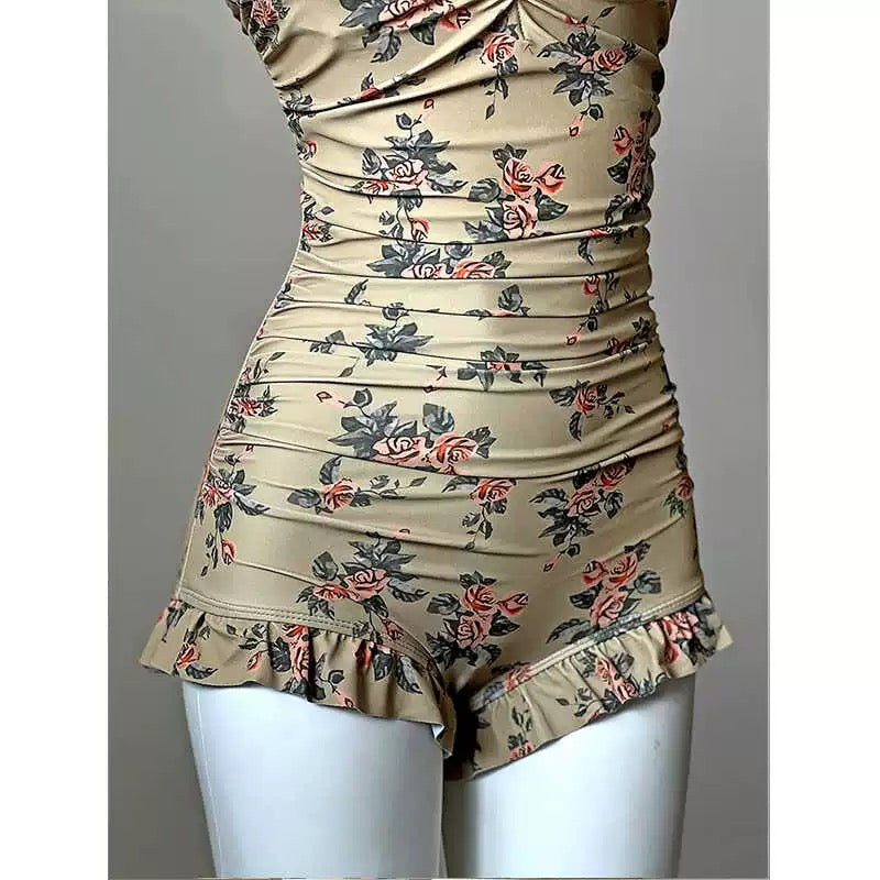 Lotus Belle 2-Piece Vintage Cottagecore Swimsuit