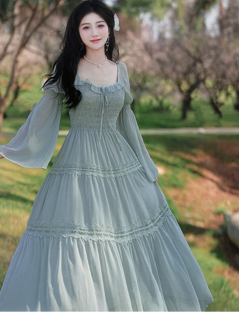 current mood fairy dress Spring Fairy Dress Fairycore Dress Mint Green Vintage Fairy Dress Teal
