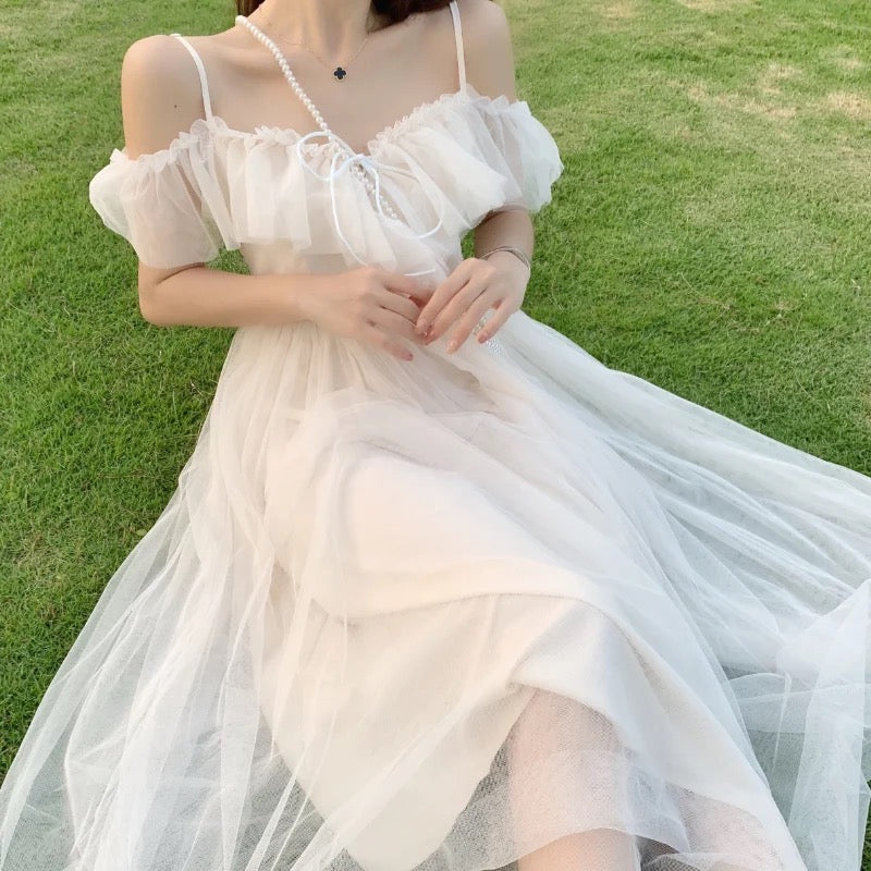 Misty Wish White Tulle Fairy Mini Dress