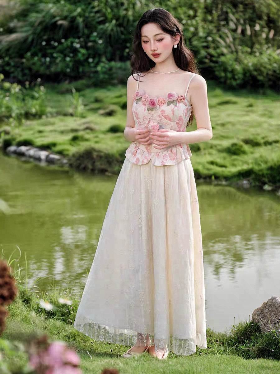 Royalcore Rococo Rococo Flower Romantic Royalcore Bustier Dress