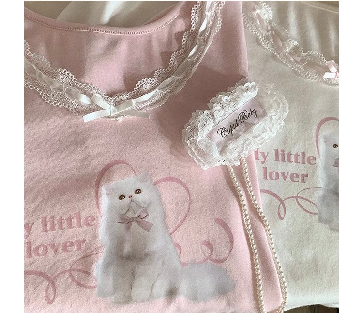 Little Lover Kitty Coquette Crop Top