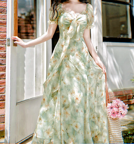 Aloha Pastel Cottagecore Dress Romantic Prairie Fairycore Style