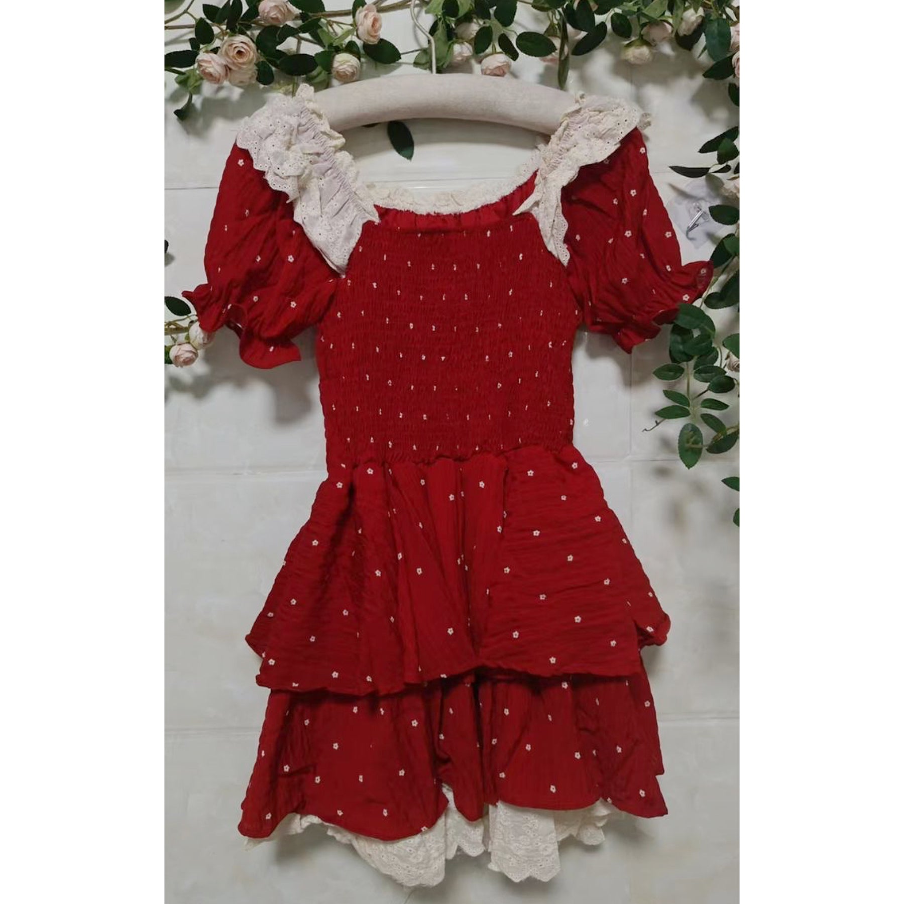Rosa Red Cottagecore Dress