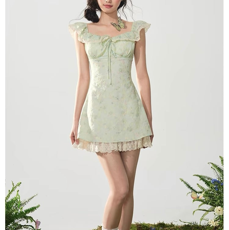 Fairycore Aesthetic Dress embroidered lace fairy dress fairy dresses Fairycore Aesthetic Dress embroidered lace fairy dress fairy dresses