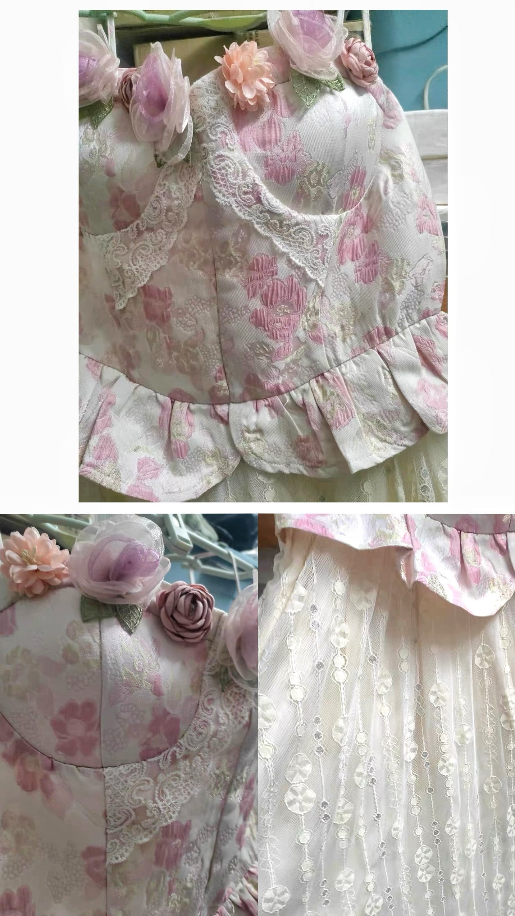 Royalcore Rococo Rococo Flower Romantic Royalcore Bustier Dress