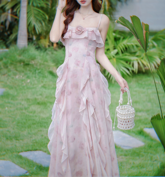 Soft Enchant Fairycore Ethereal Dress - Feminine Romantic Cottagecore Aesthetic