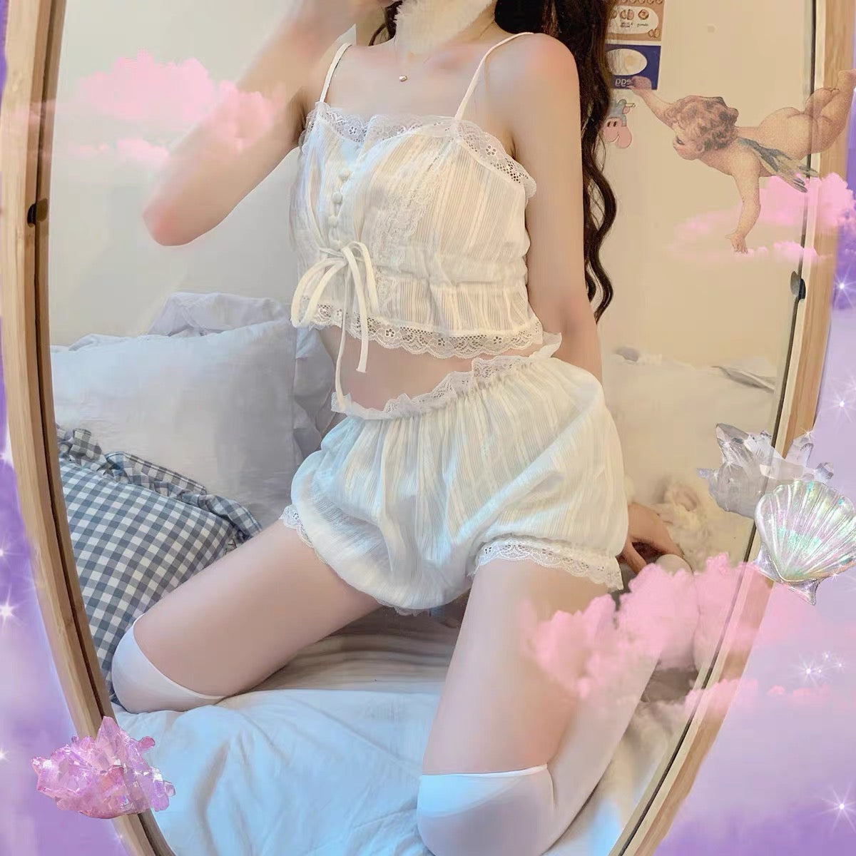 WhiteLily Cotton 2-piece Lolita Nymphet PJ Set