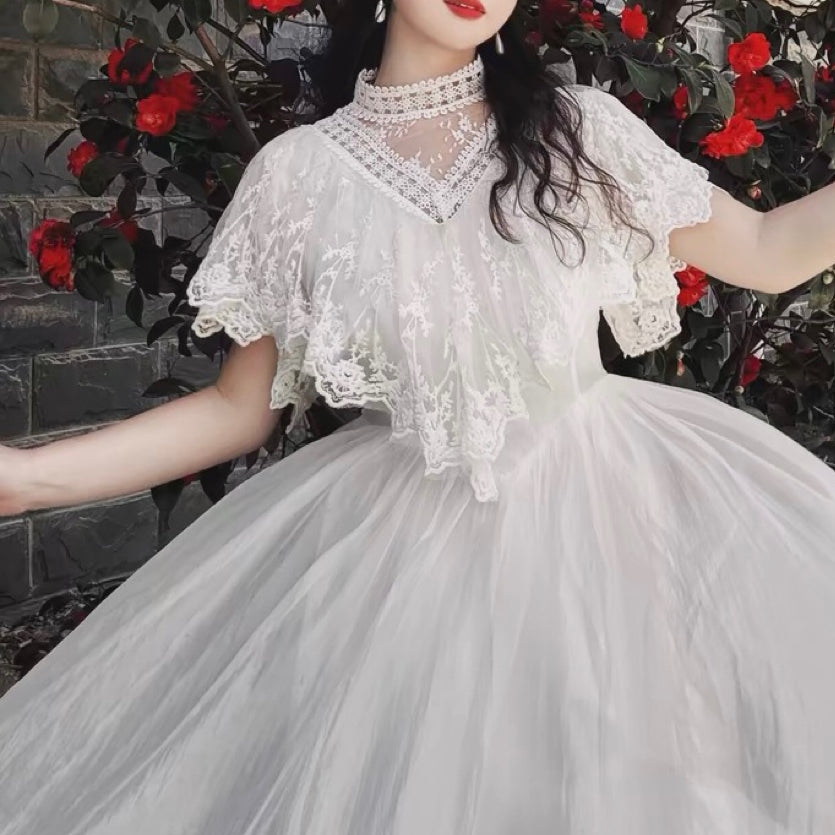 Berline Victorian-Style White Lace Dress