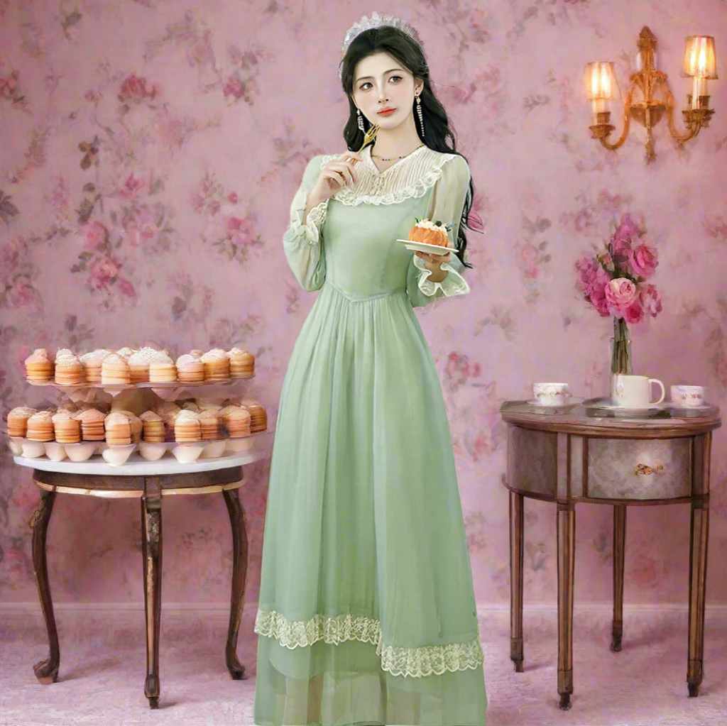 Honey & Lime Meadow Vintage-Inspired Princesscore  Dress