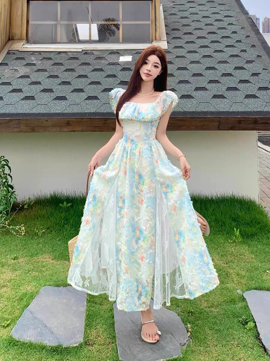 Pastel Garden Fairycore Princess Dress