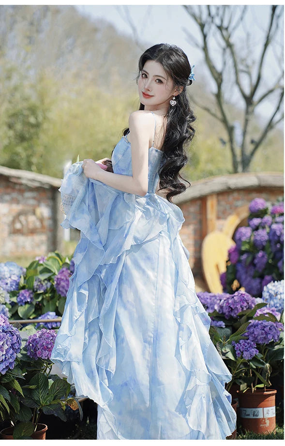 Princess Aura Ethereal Essence Blue Fairy Princess Dress