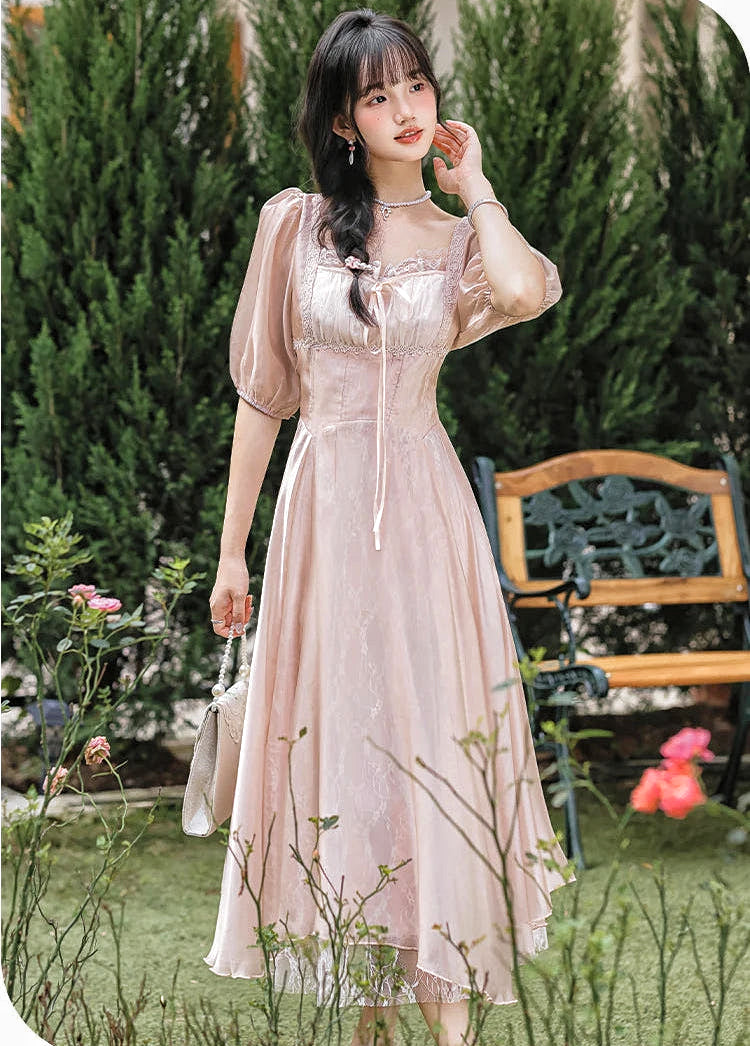 Peach Pink Coquette Princess Dress pink fairy dress vintage coquette Peach Pink Coquette Princess Dress pink fairy dress vintage coquette