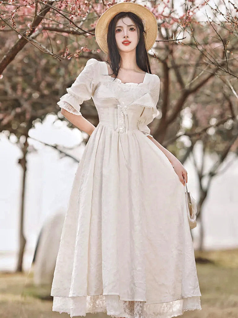 Angelic Daydream Vintage-Style White Princesscore Dress