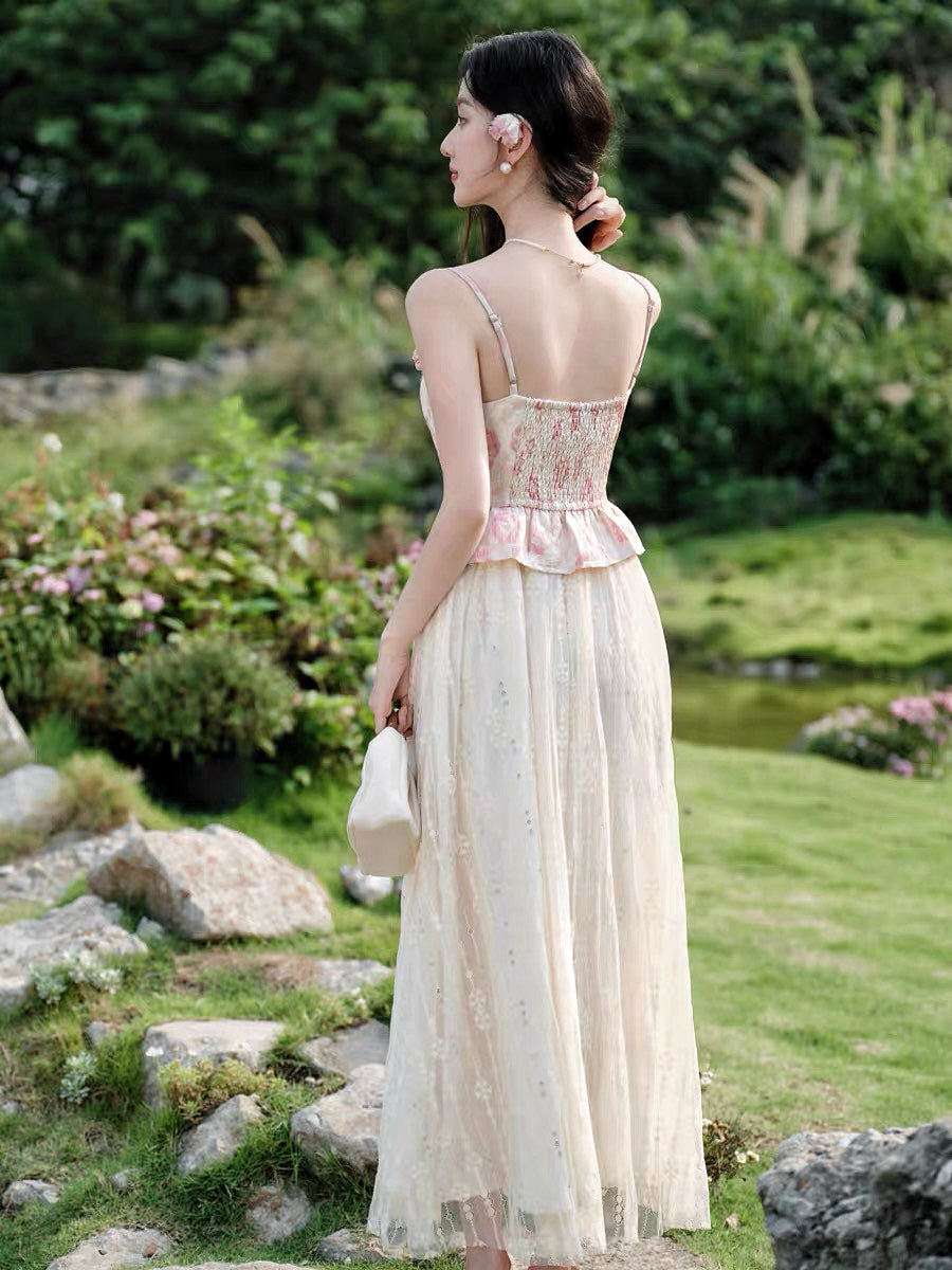 Royalcore Rococo Rococo Flower Romantic Royalcore Bustier Dress