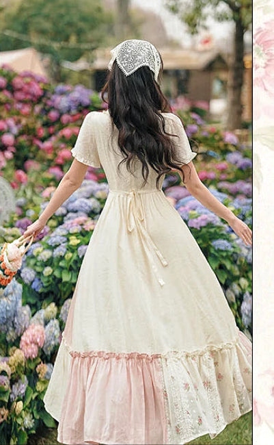 Carrot Garden 2-Piece Cottagecore Dress + Head Scarf Set