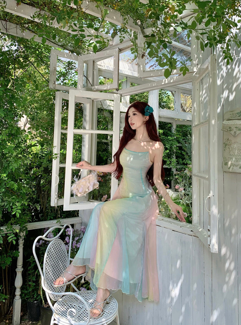 Fantasia Pastel Aesthetic Rainbow Fairy Dress