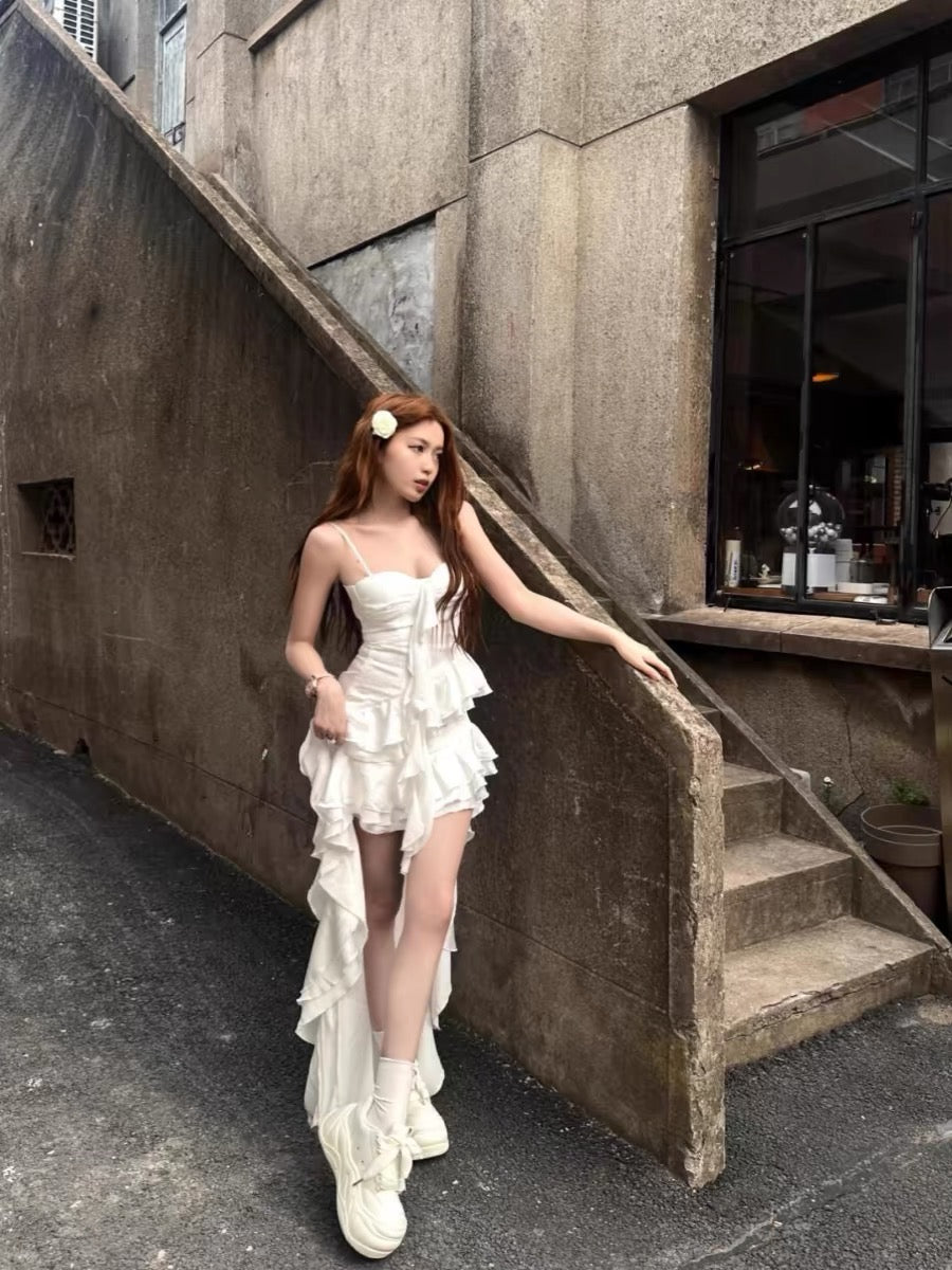Fairy Song Long Ruffle High-Low Chiffon Mini Dress Fairy Dresses Fairy Song Long Ruffle High-Low Chiffon Mini Dress Fairy Dresses