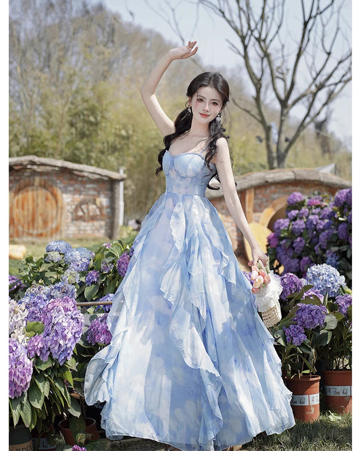 Princess Aura Ethereal Essence Blue Fairy Princess Dress