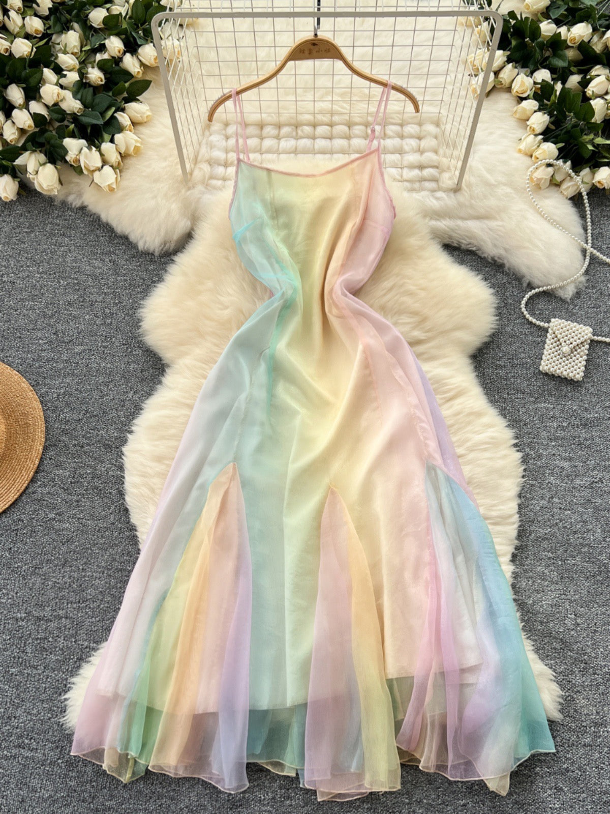 Fantasia Pastel Aesthetic Rainbow Fairy Dress Pastel Unicorn Dress