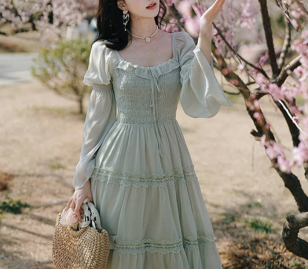 Spring Fairy Dress Fairycore Dress Mint Green Vintage Fairy Dress Teal Spring Fairy Dress Fairycore Dress Mint Green Vintage Fairy Dress Teal