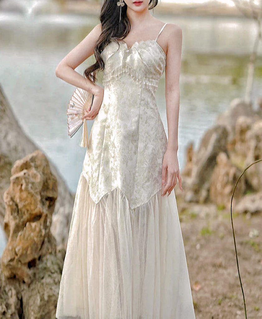 Royalcore Style Princess Dress Princesscore Pearl Dress